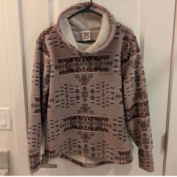 Avalanche Tops - Avalanche Aztec Print Sherpa Lined Fleece